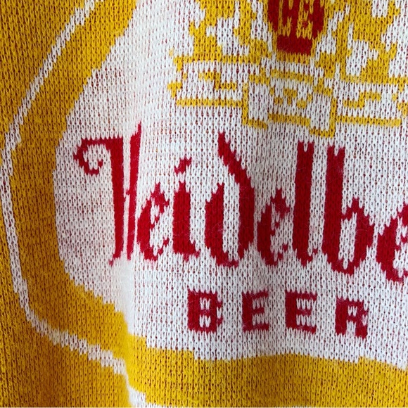 Vintage Heidelberg Beer long sleeve logo double sided knit sweater size M - Picture 3 of 7